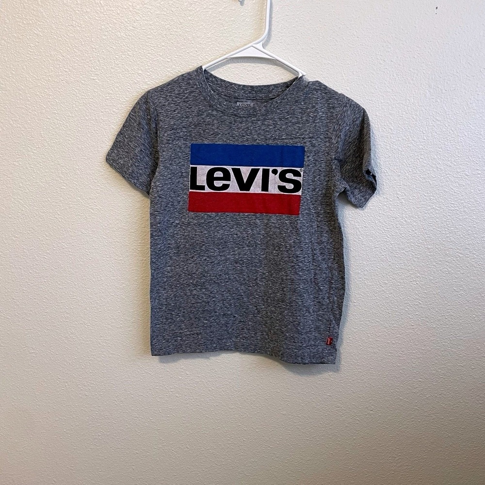 Levi's Shirt Boys Size Medium 10/12 Short Sleeve Heather Grey